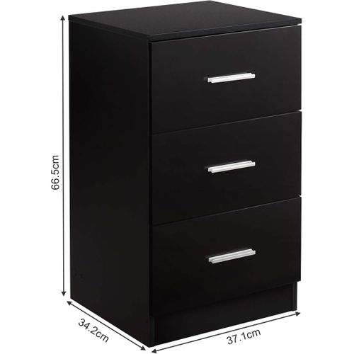 Caisson De Bureau Meuble De Rangement Avec 3 Tiroirs Pour Lettre,dossiers Et Documents Noir