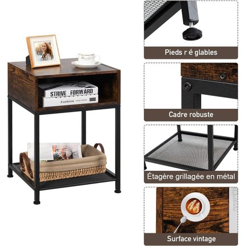 Table De Chevet Table De Nuit De Style Industriel