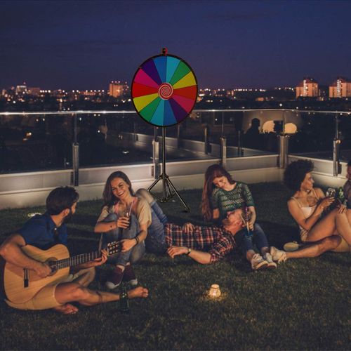 Roue De Prix De 60 Cm, Roue De La Fortune 24 Pouces Avec Trépied 14 Slot Roue De Loterie