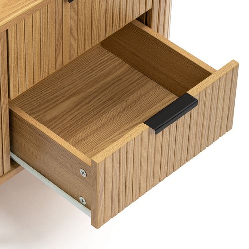 Table De Chevet 2 Tiroirs Ub2014 Callix Mdf Lattes Chêne L.57 Cm