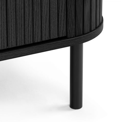 Table De Chevet à 2 Tiroirs Ub2339 Callix Mdf Lattes Noires L.57 Cm