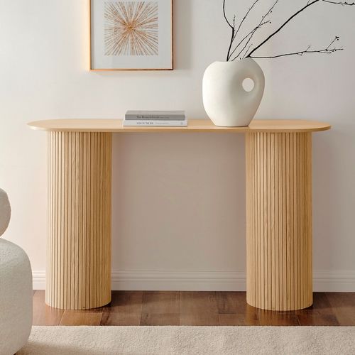 Table Console 140 Cm Callix Uh11174 Mdf Lattes Chêne