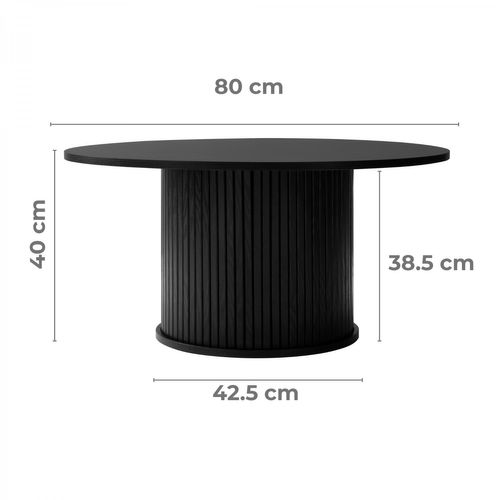 Table Basse Ronde 80 Cm Uh11103 Callix Mdf Lattes Noires