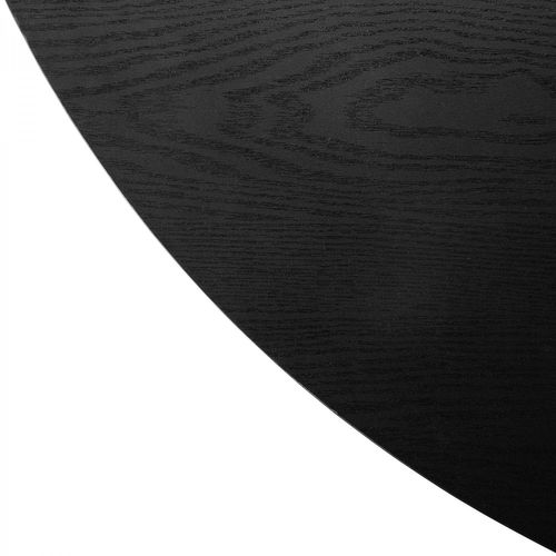 Table à Manger Ronde 110 Cm  4 Personnes Callix Uk0787 Mdf Lattes Noires