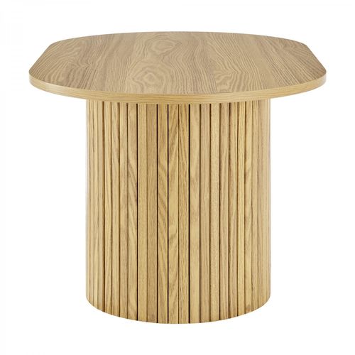 Table Basse Ovale 80 Cm Callix Uh11253 Mdf Lattes Chêne