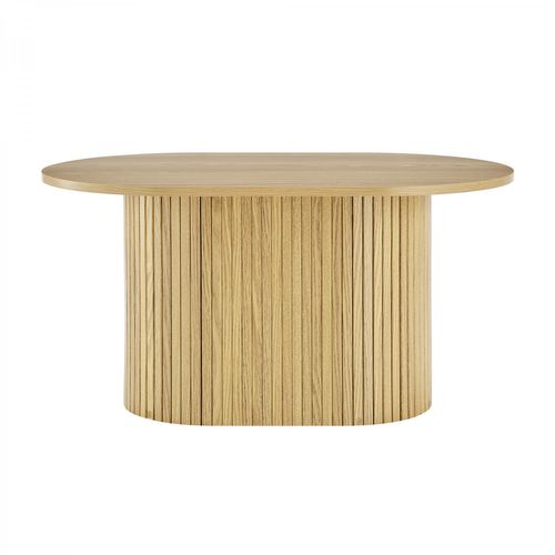 Table Basse Ovale 80 Cm Callix Uh11253 Mdf Lattes Chêne