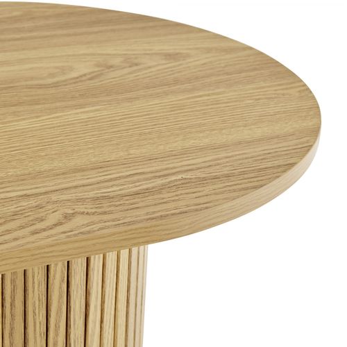 Table Basse Ovale 80 Cm Callix Uh11253 Mdf Lattes Chêne