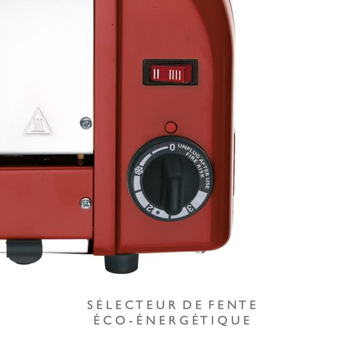 Grille-pains 4 Fentes 2200w Rouge - 40366