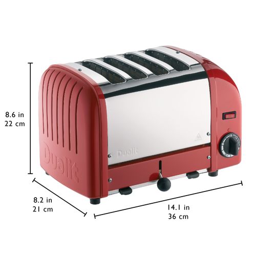 Grille-pains 4 Fentes 2200w Rouge - 40366