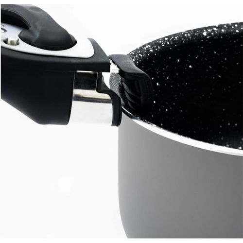 Batterie De Cuisine Revêtement Pierre Avec Manche Amovible 17 Pièces Carbonne  Hg8055-car