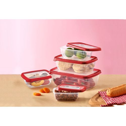 Ensemble De Boite De Conservation 5 Pièces Rouge Hgl763-red