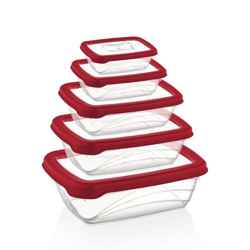Ensemble De Boite De Conservation 5 Pièces Rouge Hgl763-red