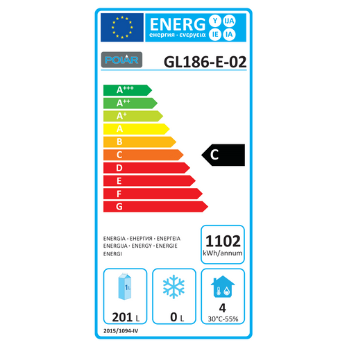 Arrière-bar Réfrigéré 349l 2 Tiroirs Et 1 Porte -