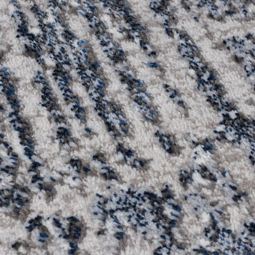 Tapis De Couloir Moderne Echo En Polypropylène - Bleu - 80x300 Cm