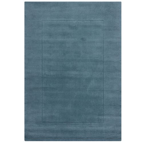 Tapis De Salon Uni En Laine Leone En Laine - Bleu - 120x170 Cm