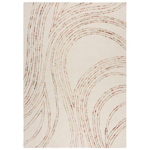 Tapis De Salon En Laine Whirl En Laine - Orange - 80x150 Cm