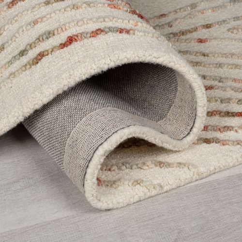 Tapis De Salon En Laine Whirl En Laine - Orange - 200x290 Cm