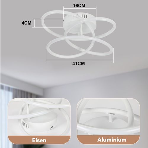Plafonnier LED Pour Couloir Moderne Blanc Intensité Variable Avec Télécommande 36cm Métal 44 W
