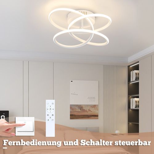 Plafonnier LED Pour Couloir Moderne Blanc Intensité Variable Avec Télécommande 36cm Métal 44 W