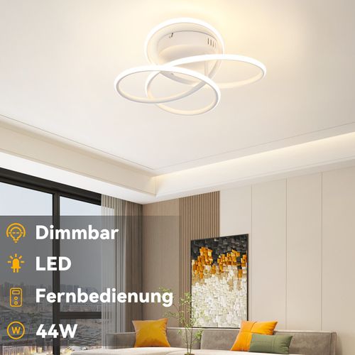 Plafonnier LED Pour Couloir Moderne Blanc Intensité Variable Avec Télécommande 36cm Métal 44 W