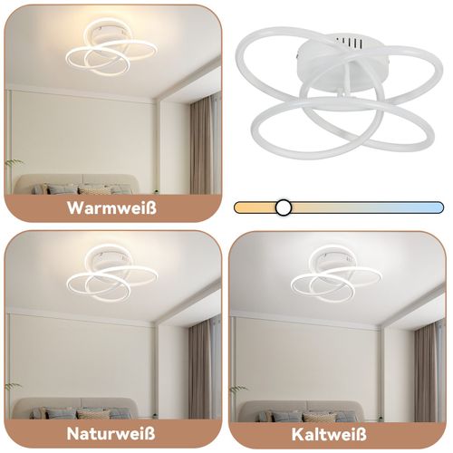 Plafonnier LED Pour Couloir Moderne Blanc Intensité Variable Avec Télécommande 36cm Métal 44 W