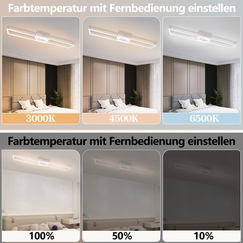 Plafonnier Pour Salon Plafonnier LED Pour Cuisine Avec Télécommande Design Moderne 3000k-6500k 36w