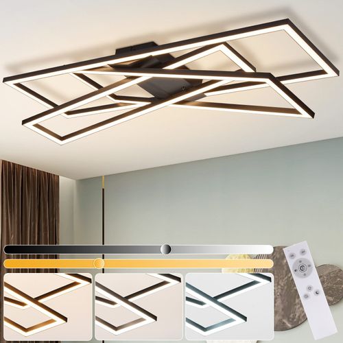 Plafonnier LED Noir 45w Dimmable Pour Salonbureauchambre D'enfant