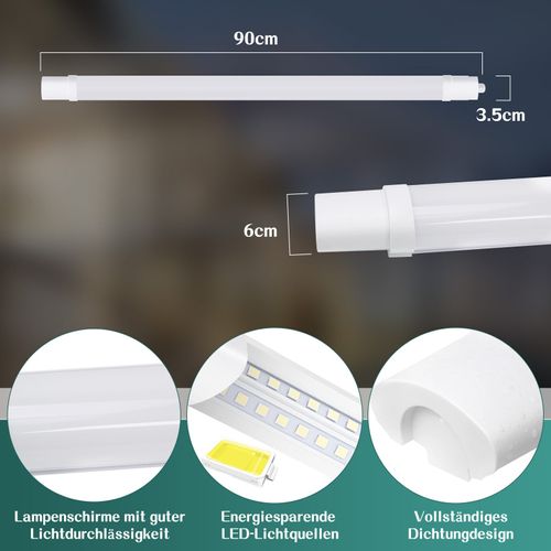 Plafonnier 2er LED Étanche à L'humidité Plafonnier Lampe De Cuisine Lampe De Baignoire Ip65 5000k