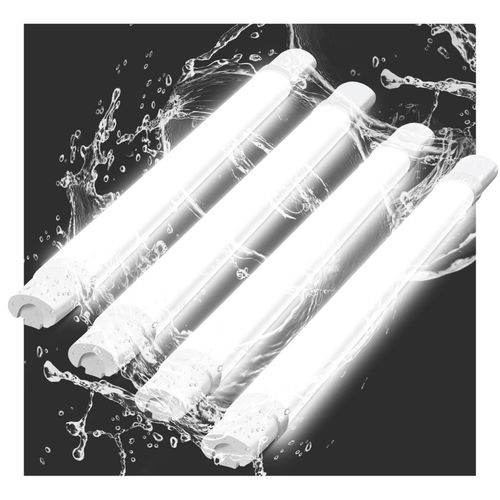 Lot De 4 Plafonnier LED Anti-humidité 90cm - Plafonnier Tube LED 24w 3000lm Ip65 5000k