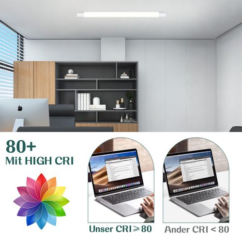 Lot De 4 Plafonnier LED Anti-humidité 90cm - Plafonnier Tube LED 24w 3000lm Ip65 5000k