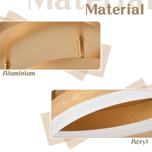 Plafonnier LED Pour Salon Intensité Variable82 Cmavec Télécommande74 W3 Anneaux