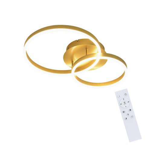 Plafonnier LED à Intensité Variablelampe De Salon Noirelampe De Chambre Moderne46 W2 Anneaux