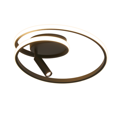 Plafonnier LED à Intensité Variable 40 cmdesign Moderne37 wavec Spotpour Chambre à Couchersalonnoir