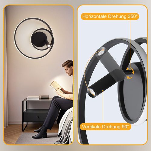 Plafonnier LED à Intensité Variable 40 cmdesign Moderne37 wavec Spotpour Chambre à Couchersalonnoir