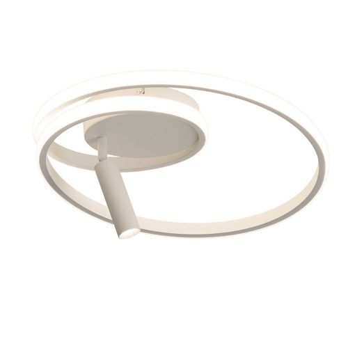 Plafonnier LED à Intensité Variable 40 cmdesign Moderne37 wavec Spotpour Chambre à Couchersalonblanc