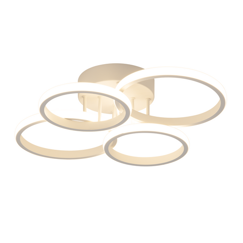 Plafonnier LED Nettlifeplafonnier LED à 4 Anneauxintensité Variableblanc48 Wlampe De Salon