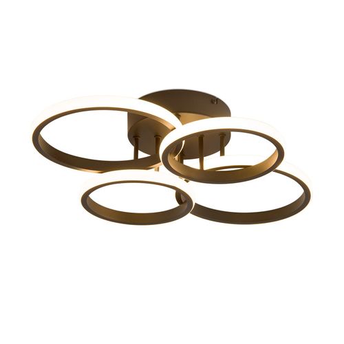 Plafonnier LED Plafonnier LED 4 Anneaux Dimmable Noir 48w Lampe De Salon