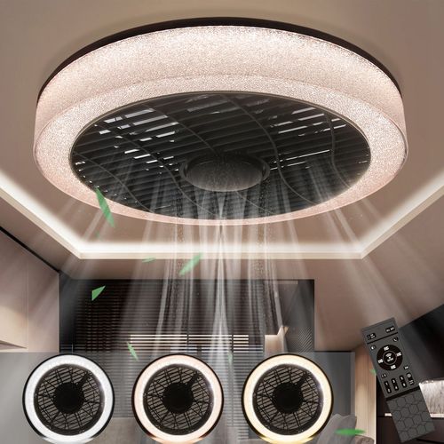 Ventilateur De Plafond LED Avec Éclairage - 39,5cm  34w 3000k-6000k Dimmable