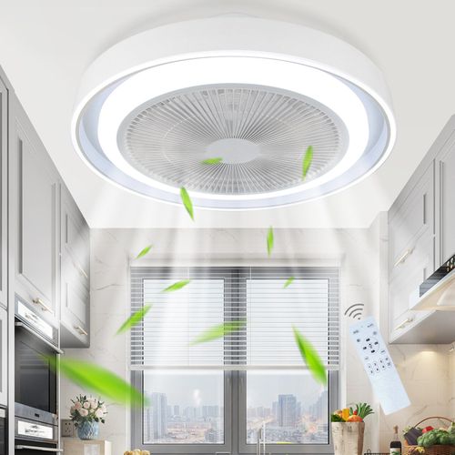 Ventilateur De Plafond Avec Éclairage LED Et Télécommande  Moderne 5 Pales Lumineuses