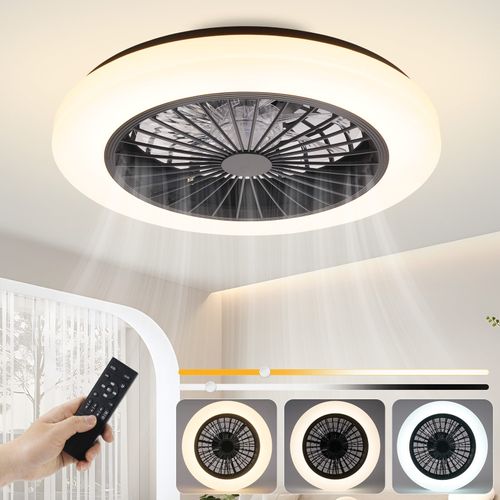 Ventilateur De Plafond Avec Éclairage LED Silencieux Et Télécommande 40 Wintensité Variable