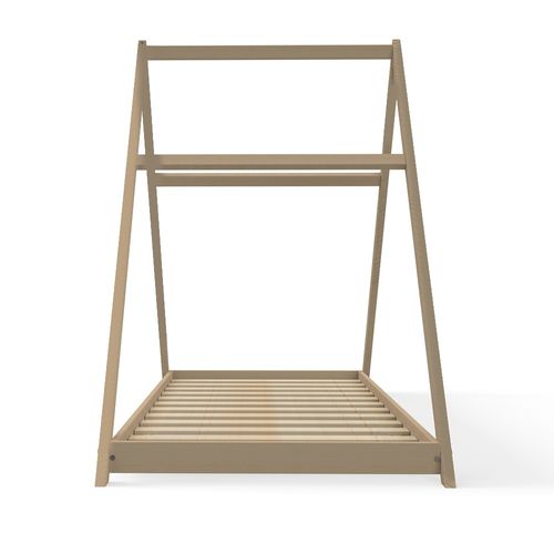 Lit Cabane Enfant 90x190cm Bois Massif Apate Naturel Inclus Sommier