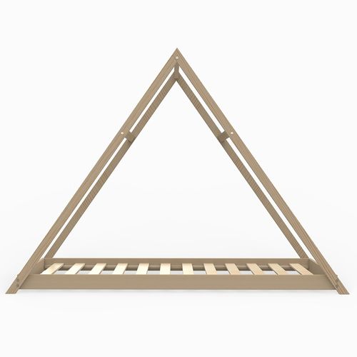 Lit Cabane Enfant 90x190cm Bois Massif Apate Naturel Inclus Sommier