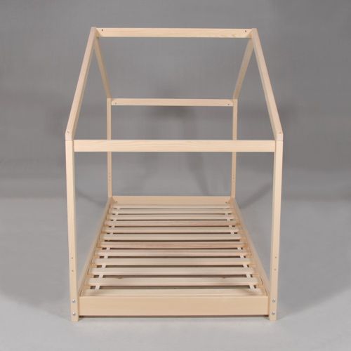 Lit Cabane Enfant 90x190cm Bois Massif Kito Naturel Inclus Sommier