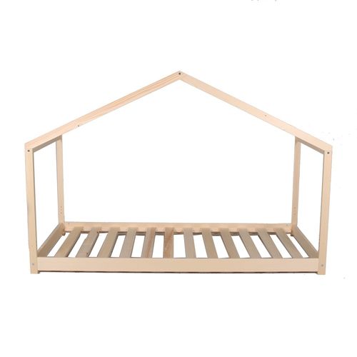 Lit Cabane Enfant 90x190cm Bois Massif Kito Naturel Inclus Sommier