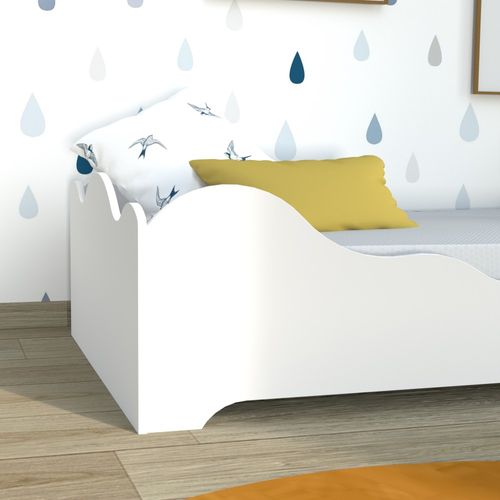 Lit Simple 1 Place 90x190cm Blanc Avec Sommier Flocke