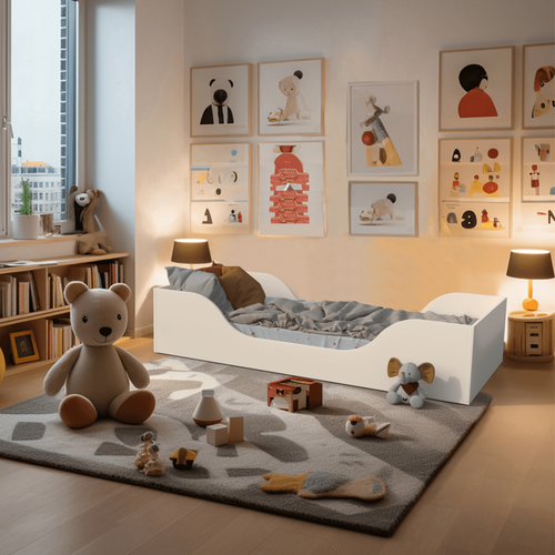 Lit Simple 1 Place 90x190cm Blanc Avec Sommier Nar