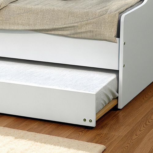 Lit Gigogne 90x190cm Blanc Swity  Blanc Inclus Sommier Et 1 Tiroir Lit