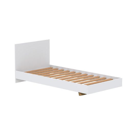 Lit Simple 1 Place 90x190cm Blanc Avec Sommier Lifa
