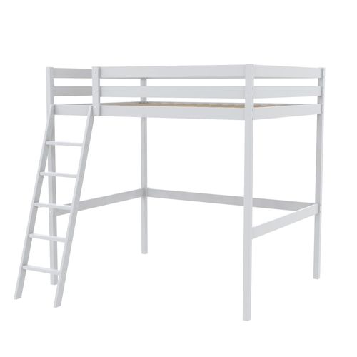 Lit Mezzanine 90x190cm Blanc Sala Avec Incl. Sommier Et Échelle