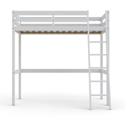 Lit Mezzanine 90x190cm Blanc Sala Avec Incl. Sommier Et Échelle